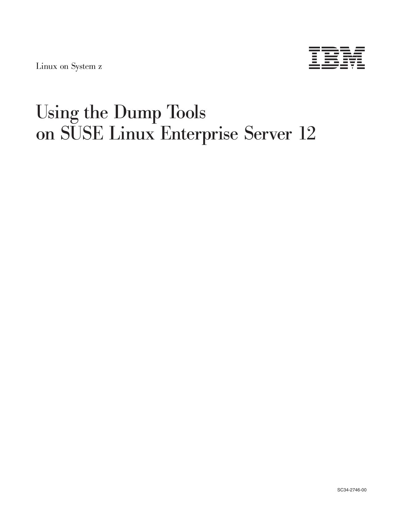 Using the Dump Tools on SLES12