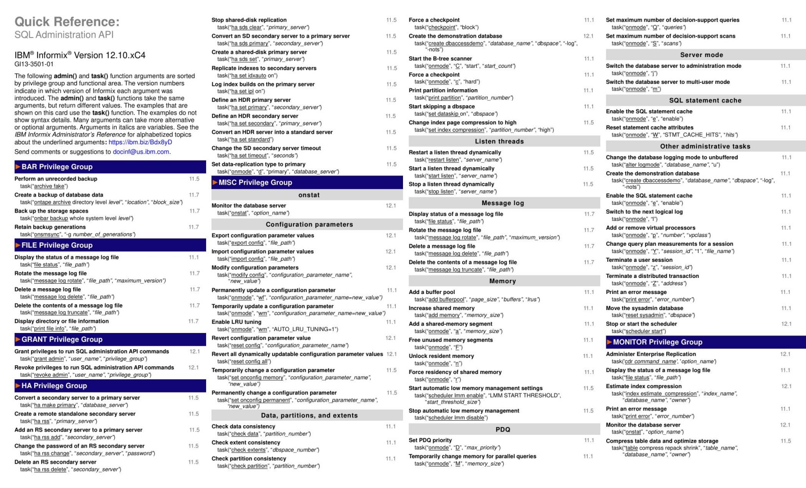 12.10 SQL Administration API QRC