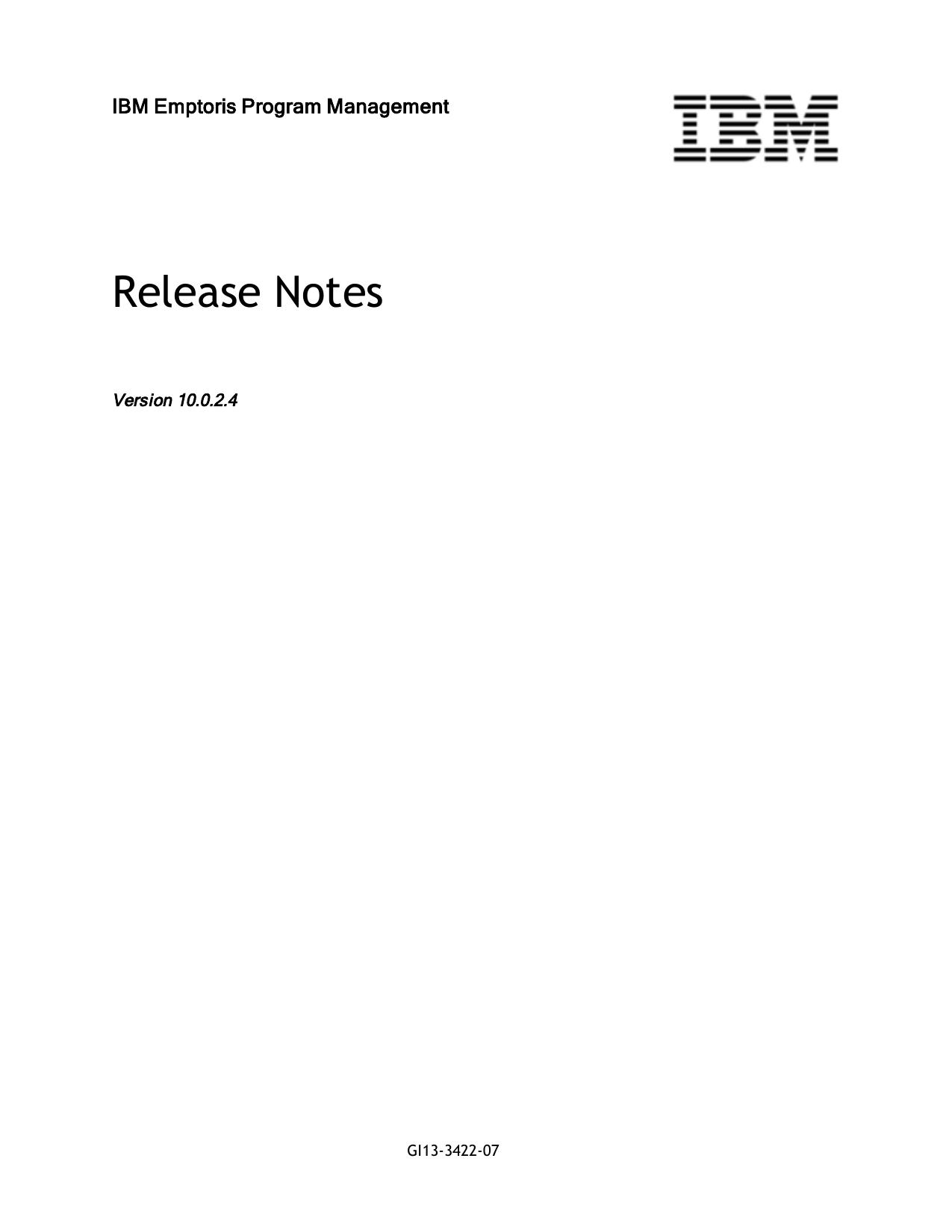 IBM Emptoris Program Management 10.0.2.4 Release Notes