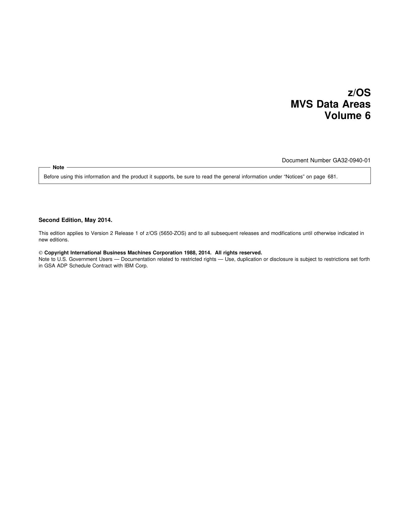 IBM z/OS V2R1 MVS Data Areas Volume 6 (May 2014)