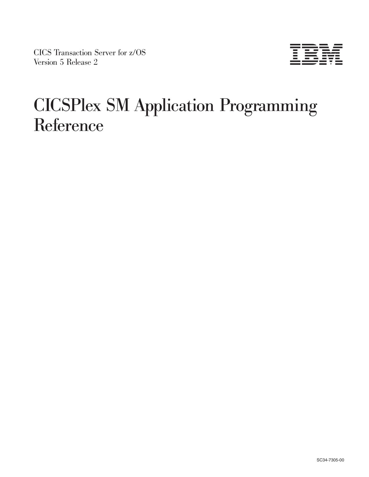 CICS TS for z/OS 5.2: CICSPlex SM Application Programming Reference