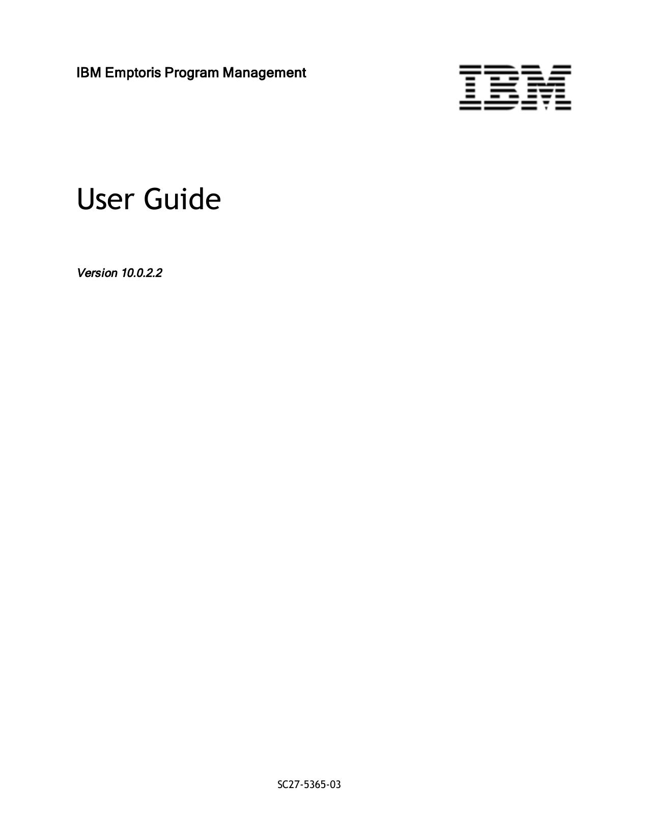 IBM Emptoris Program Management 10.0.2.2 User Guide