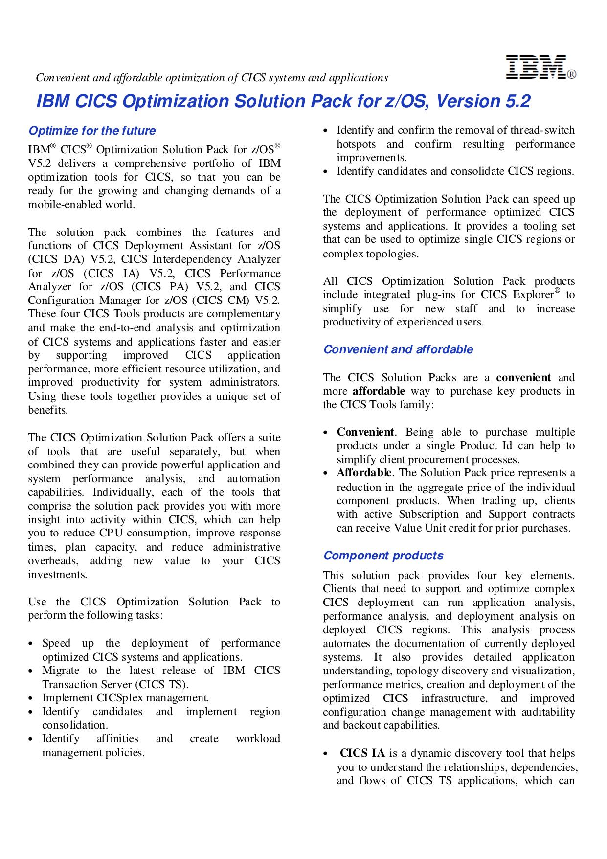 Microsoft Word - CICS_Optimization_Solution_Pack_V5.2_datasheet_GI13-3345-00_edited JK.doc