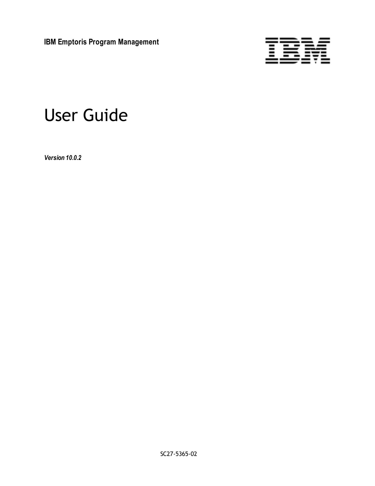 IBM Emptoris Program Management 10.0.2 User Guide
