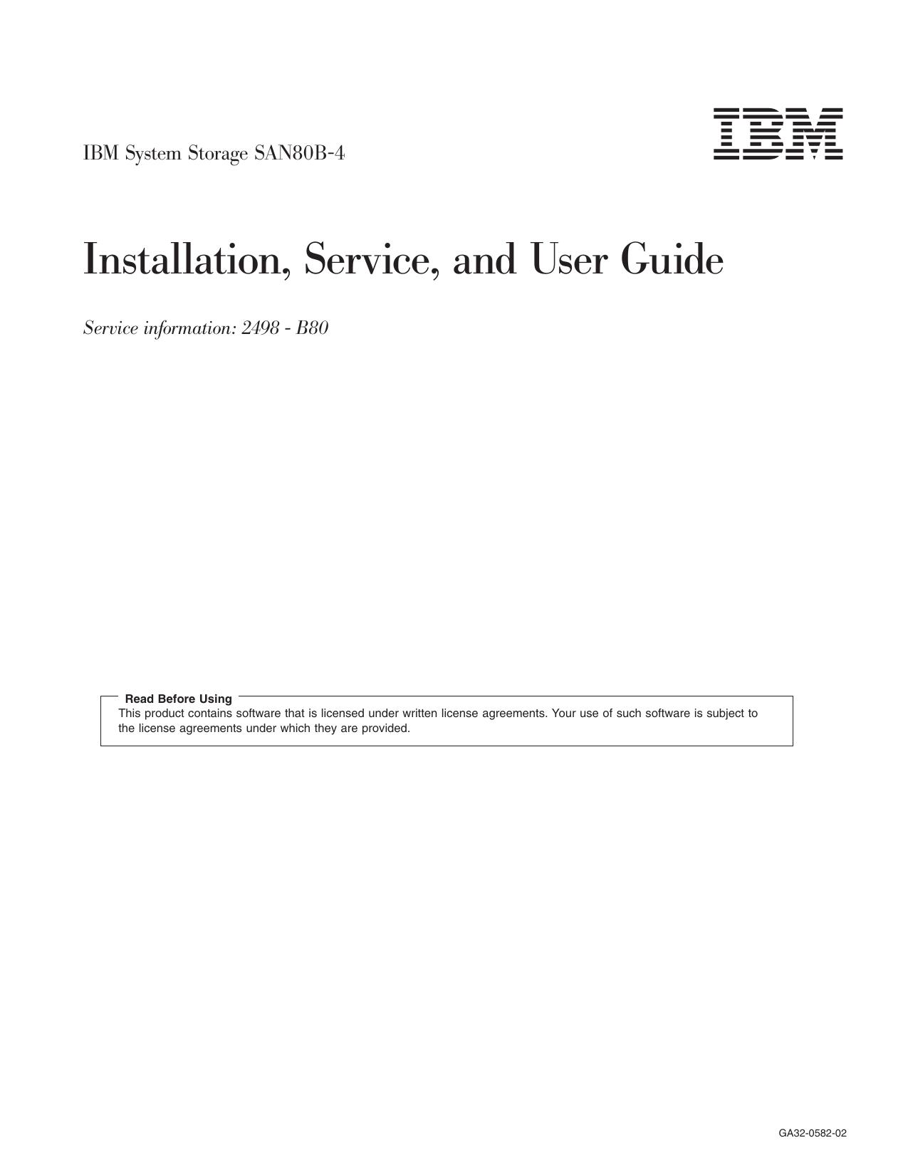 SAN80B-4 Installation, Service, and User Guide