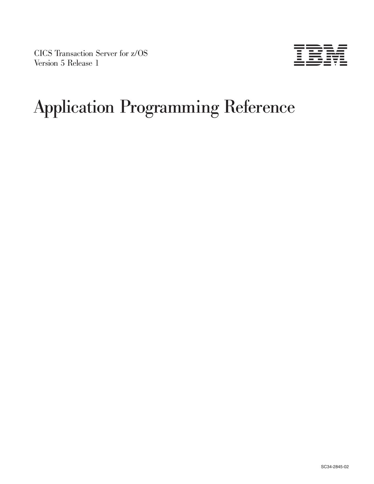 CICS TS for z/OS 5.1: Application Programming Reference