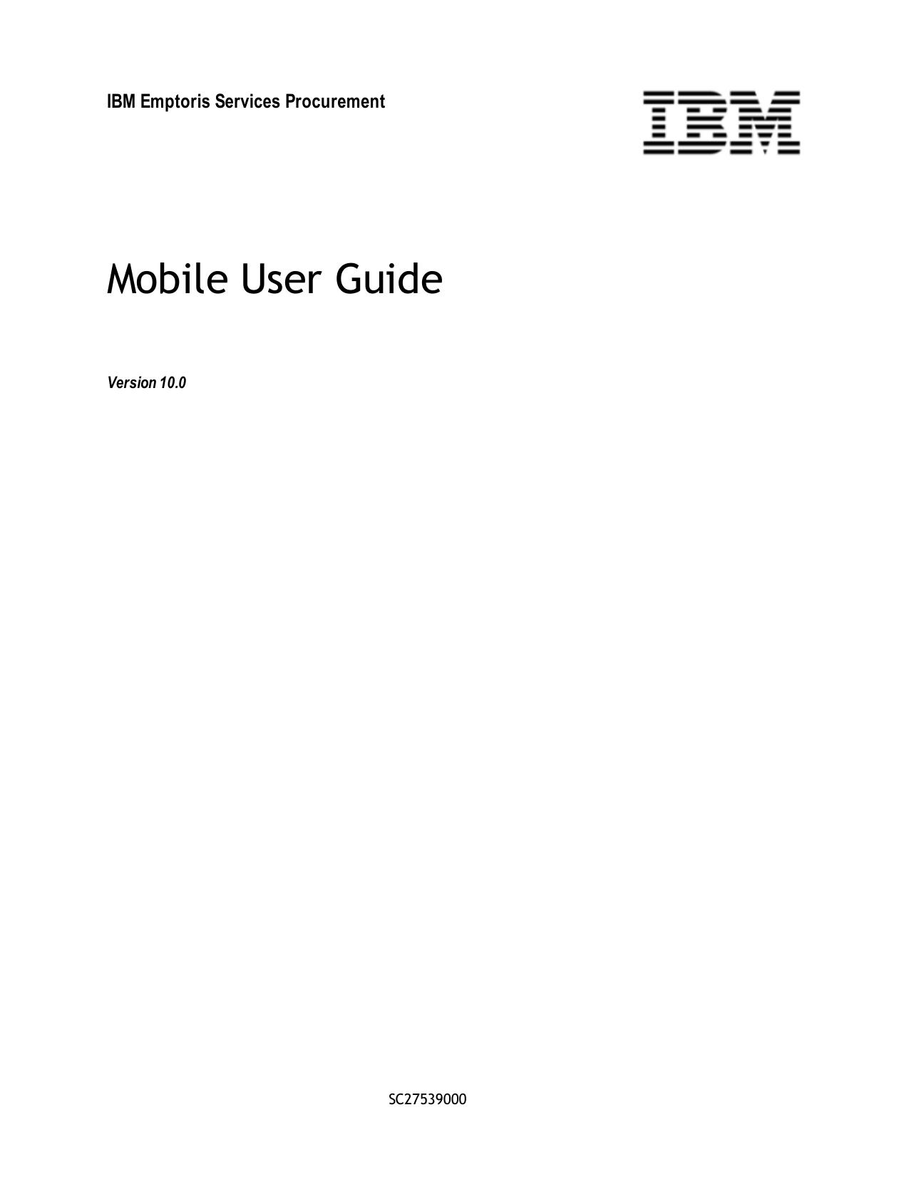IBM Emptoris Services Procurement 10.0 Mobile User Guide