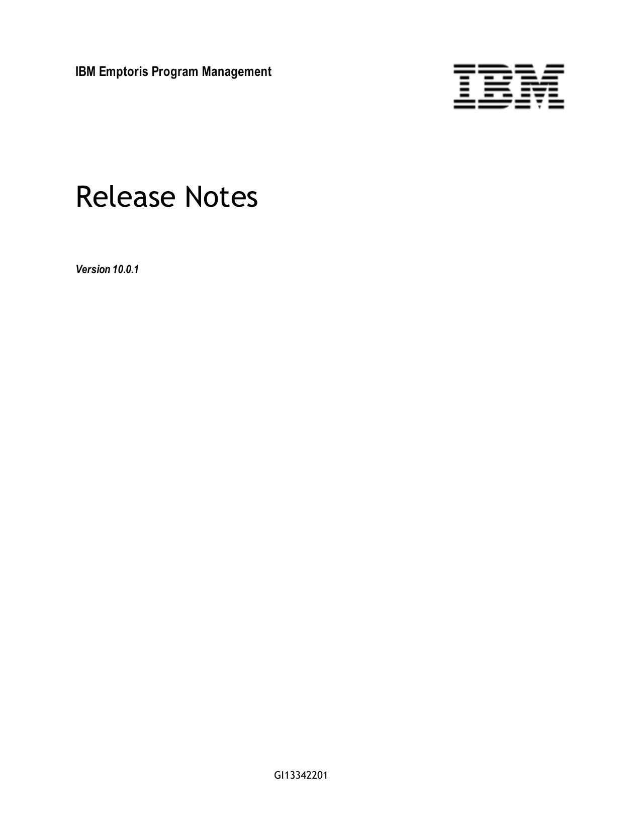IBM Emptoris Program Management 10.0.1 Release Notes_GI13342201