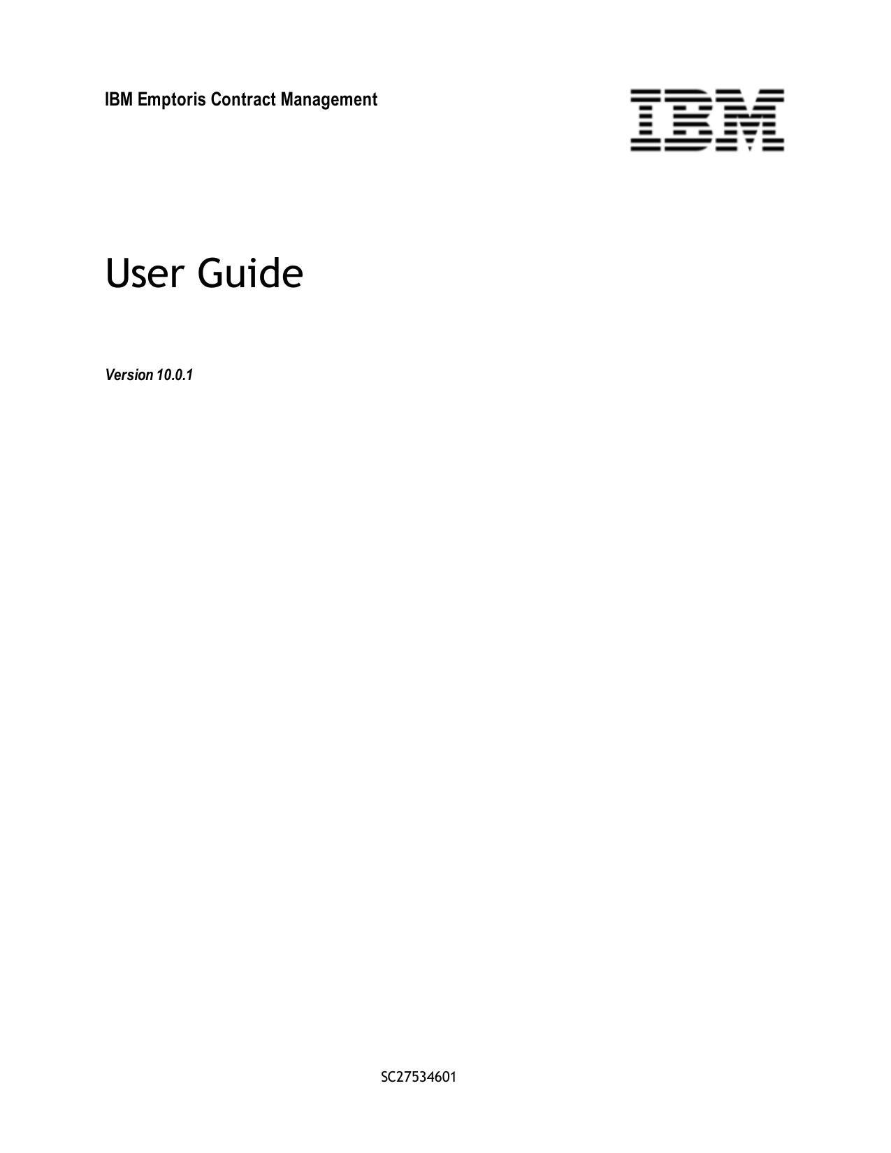 IBM Emptoris Contract Management 10.0.1 User Guide