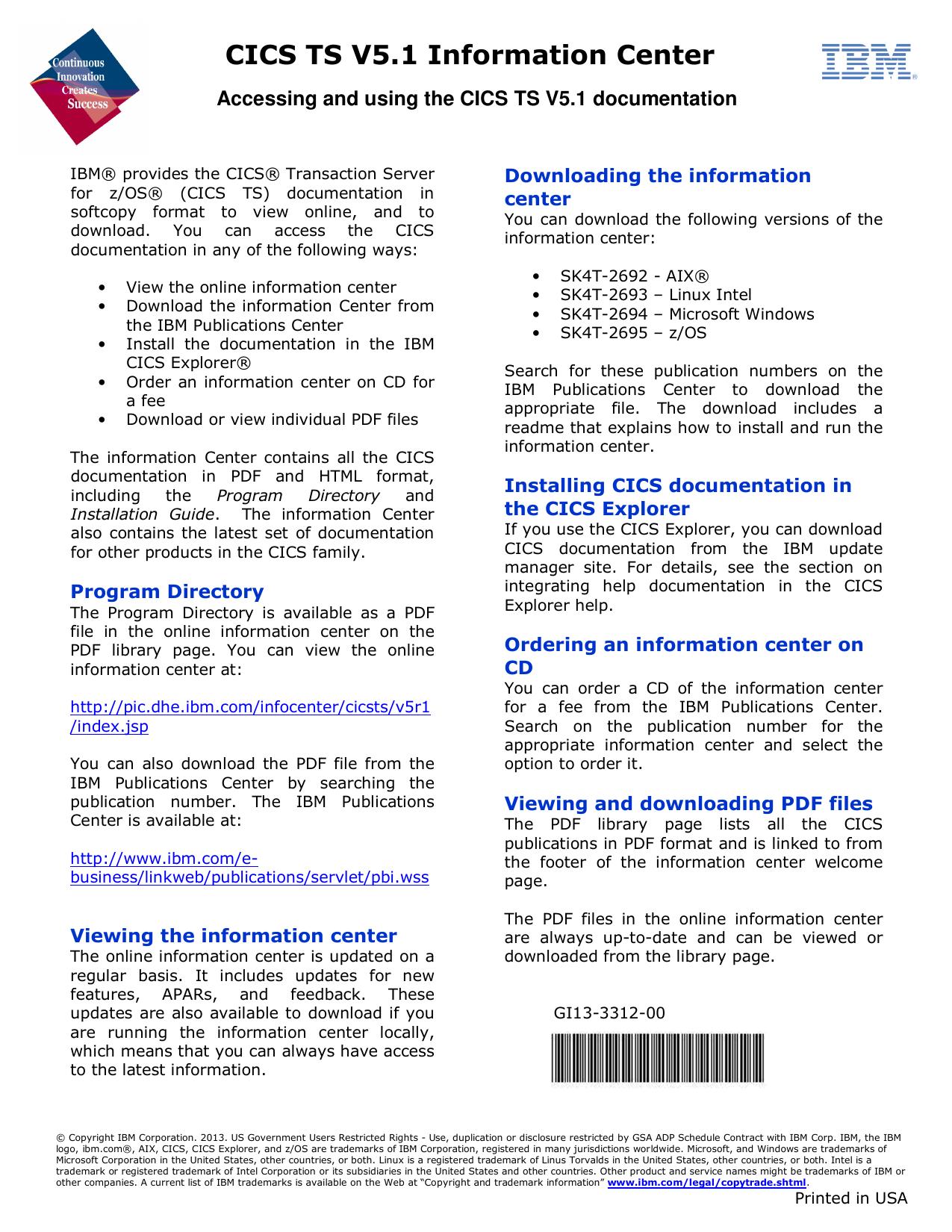Microsoft Word - CICS TS V5.1 VUE Infocenter Flyer.doc
