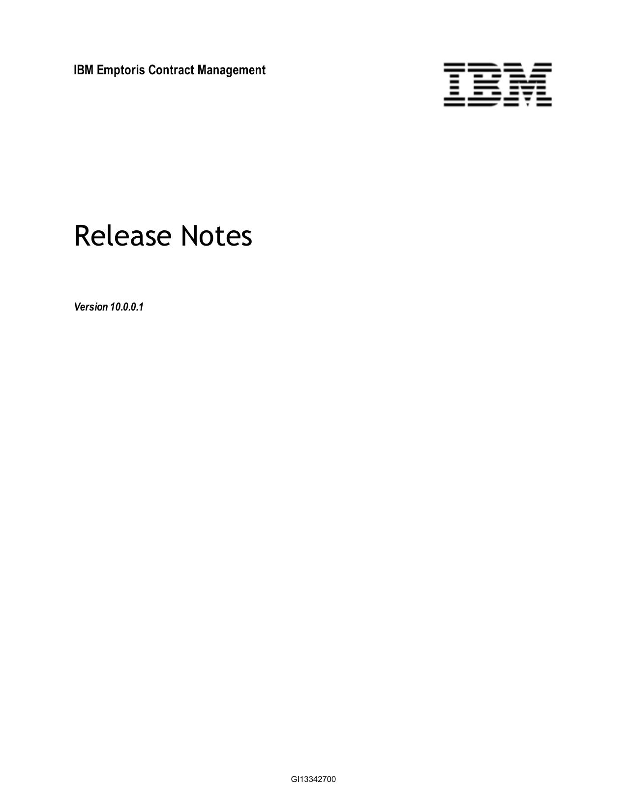 IBM Emptoris Contract Management 10.0.0.1 Release Notes