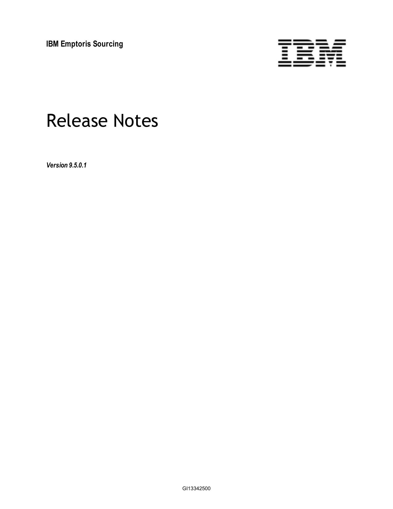 IBM Emptoris Sourcing 9.5 Release Notes