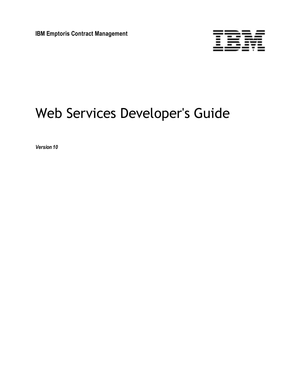 IBM Emptoris Contract Management 10.0 Web Services Development Guide