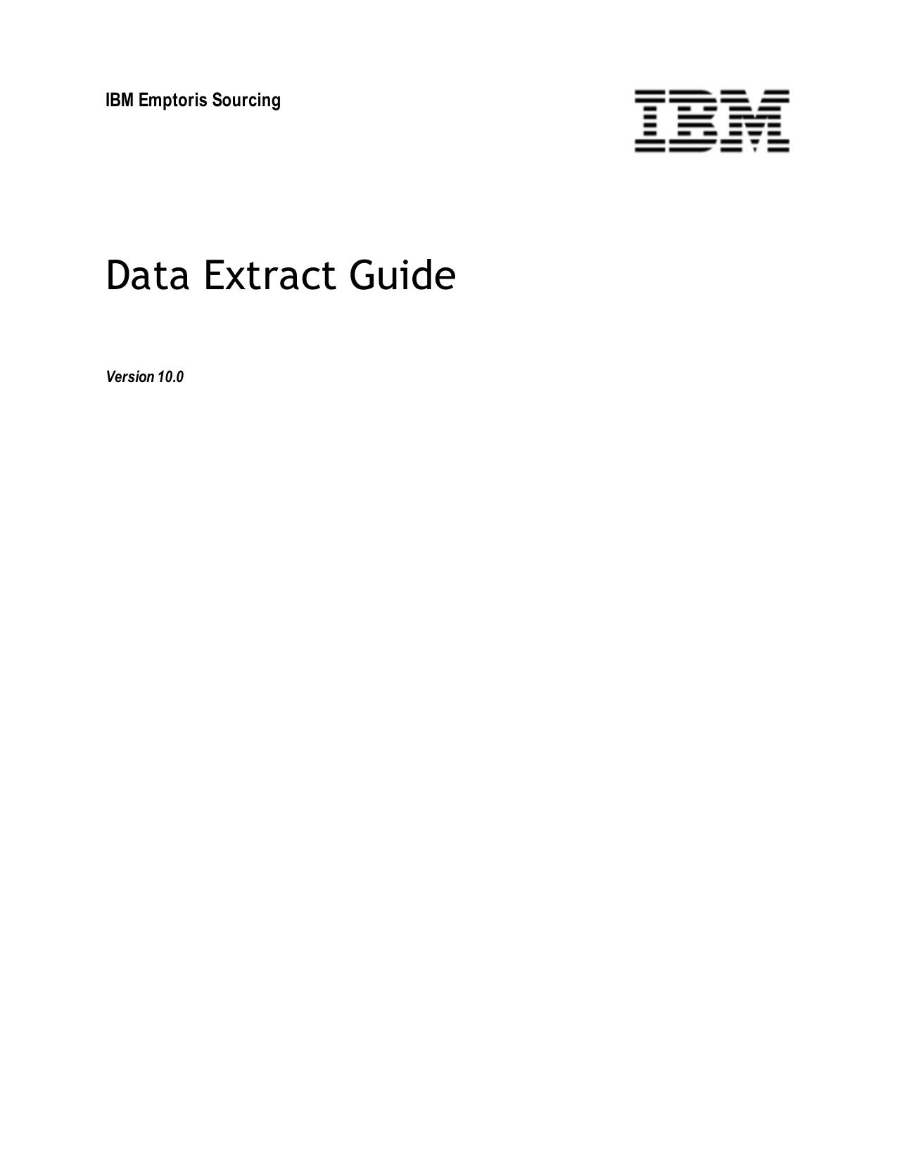 IBM Emptoris Sourcing Data Extract Guide