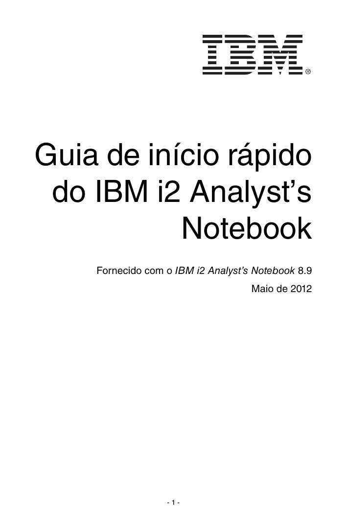 Guia de início rápido do IBM i2 Analyst’s Notebook