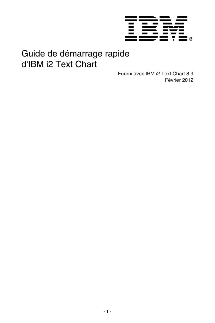 Guide de démarrage rapide d’IBM i2 Text Chart