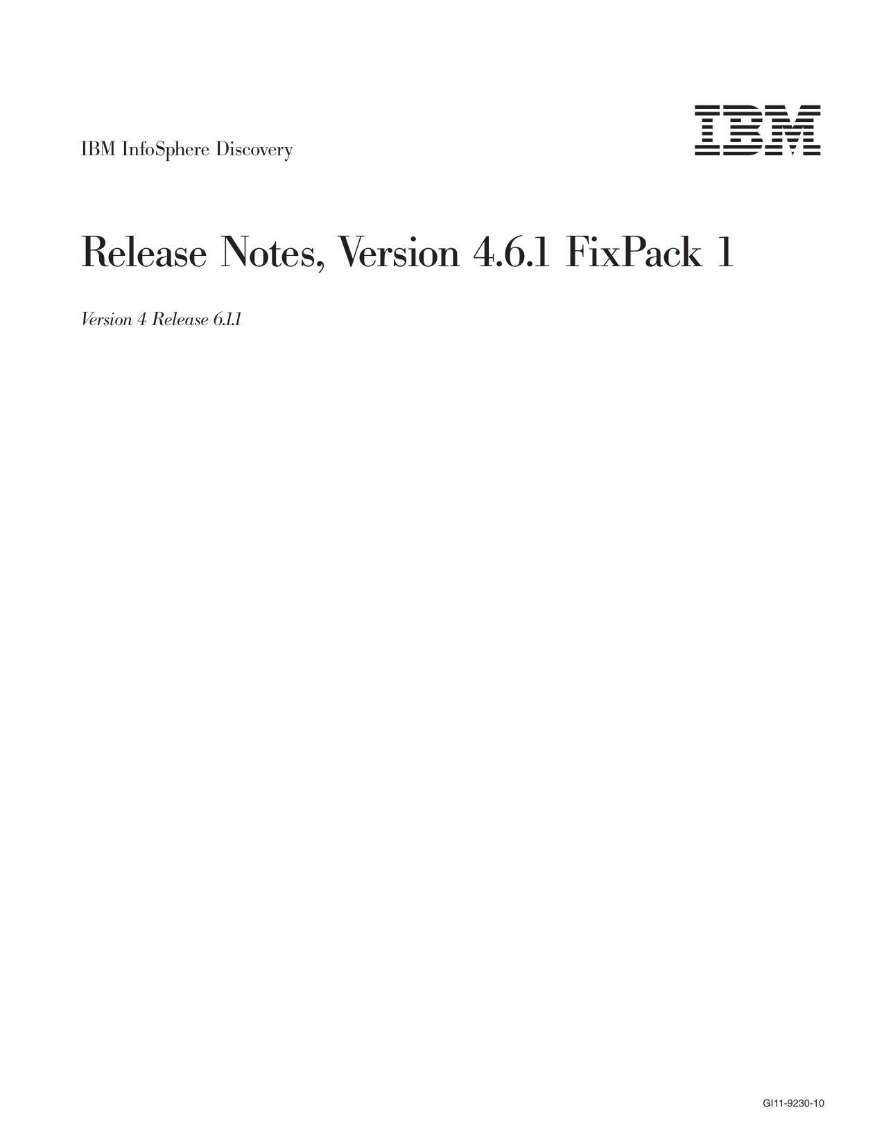 IBM InfoSphere Discovery Release Notes