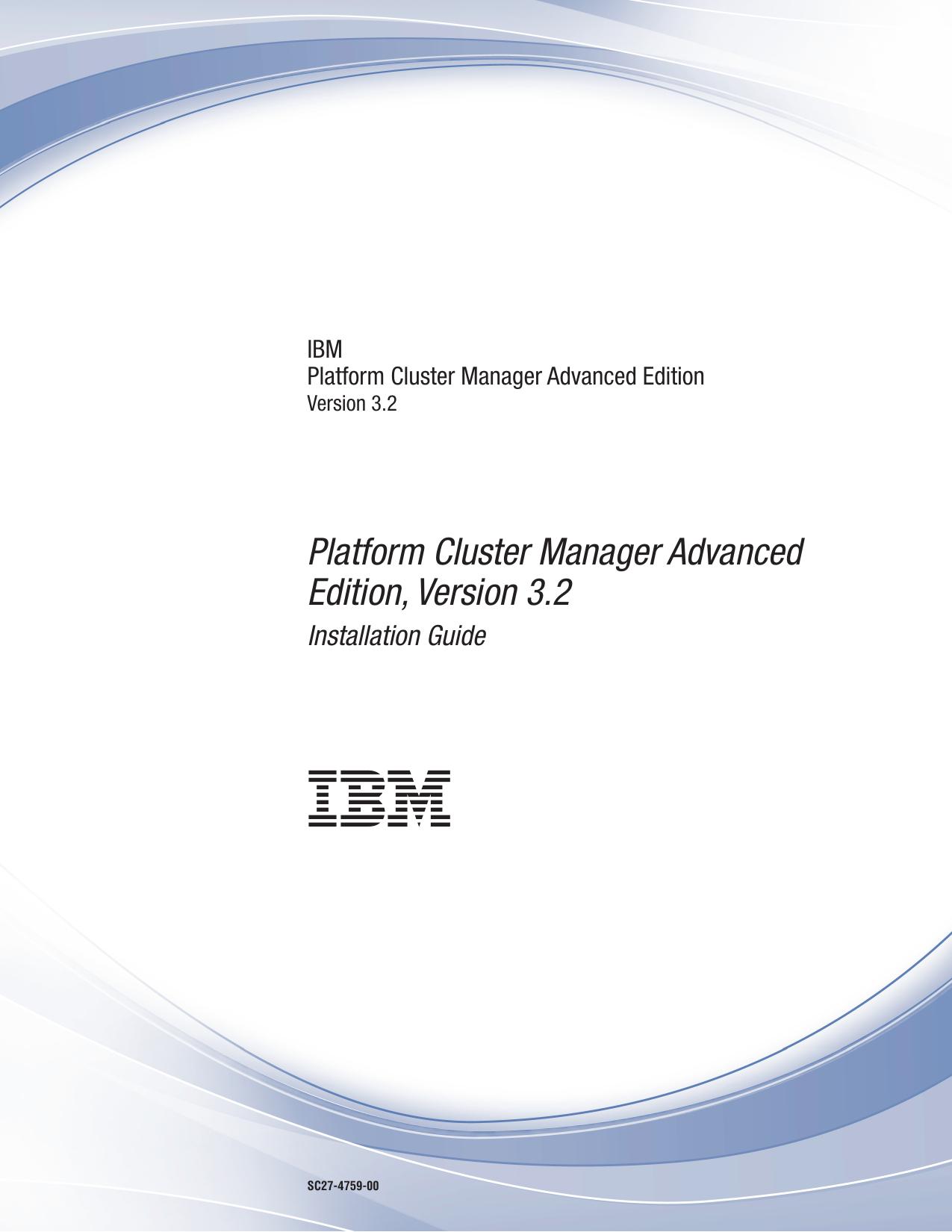 Platform Cluster Manager Advanced Edition: Installation Guide