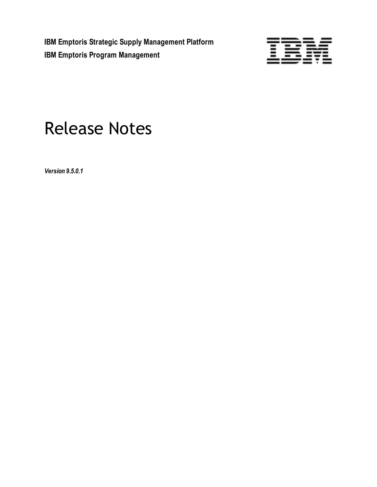IBM Emptoris Program Management 9.5.0.1 Release Notes