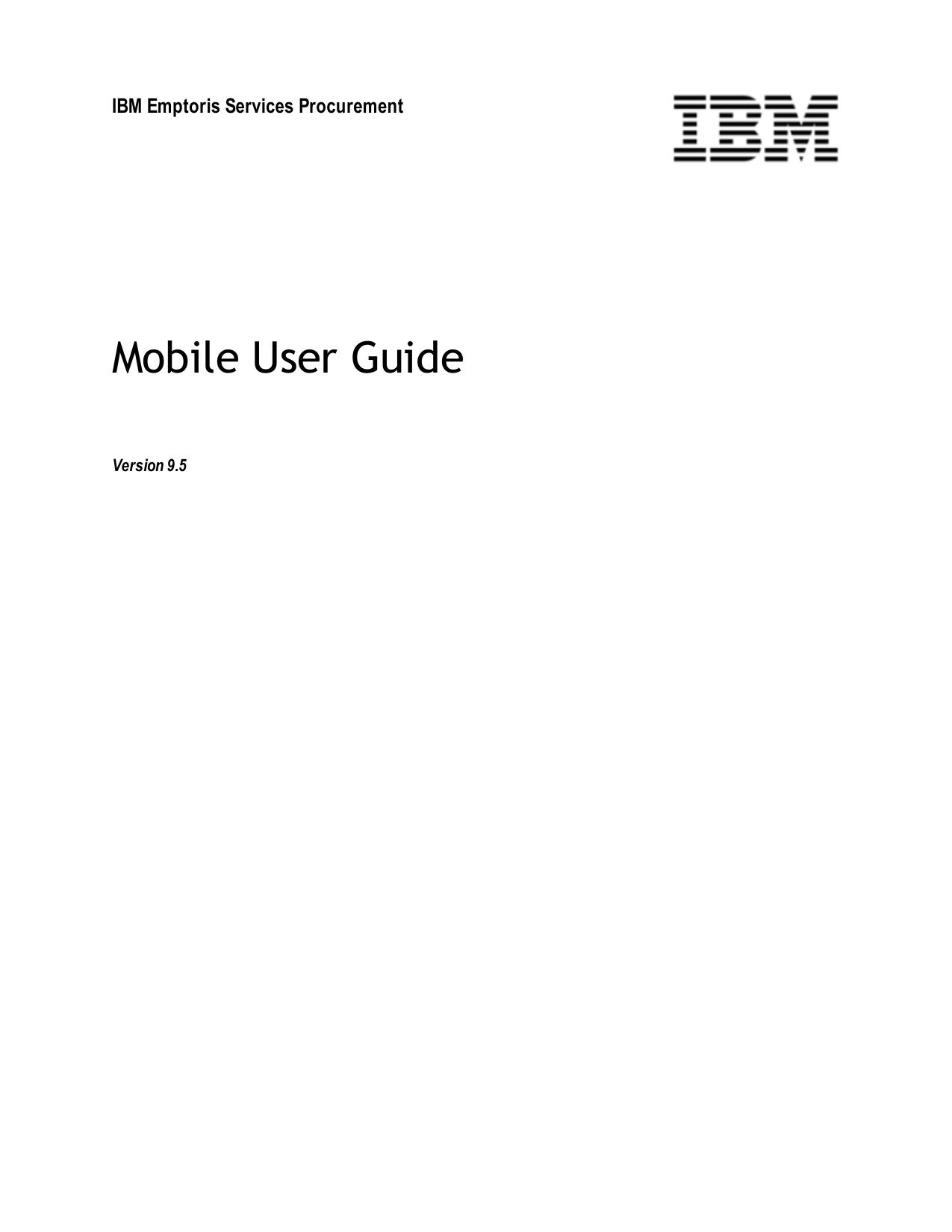 IBM Emptoris Services Procurement 9.5 Mobile User Guide