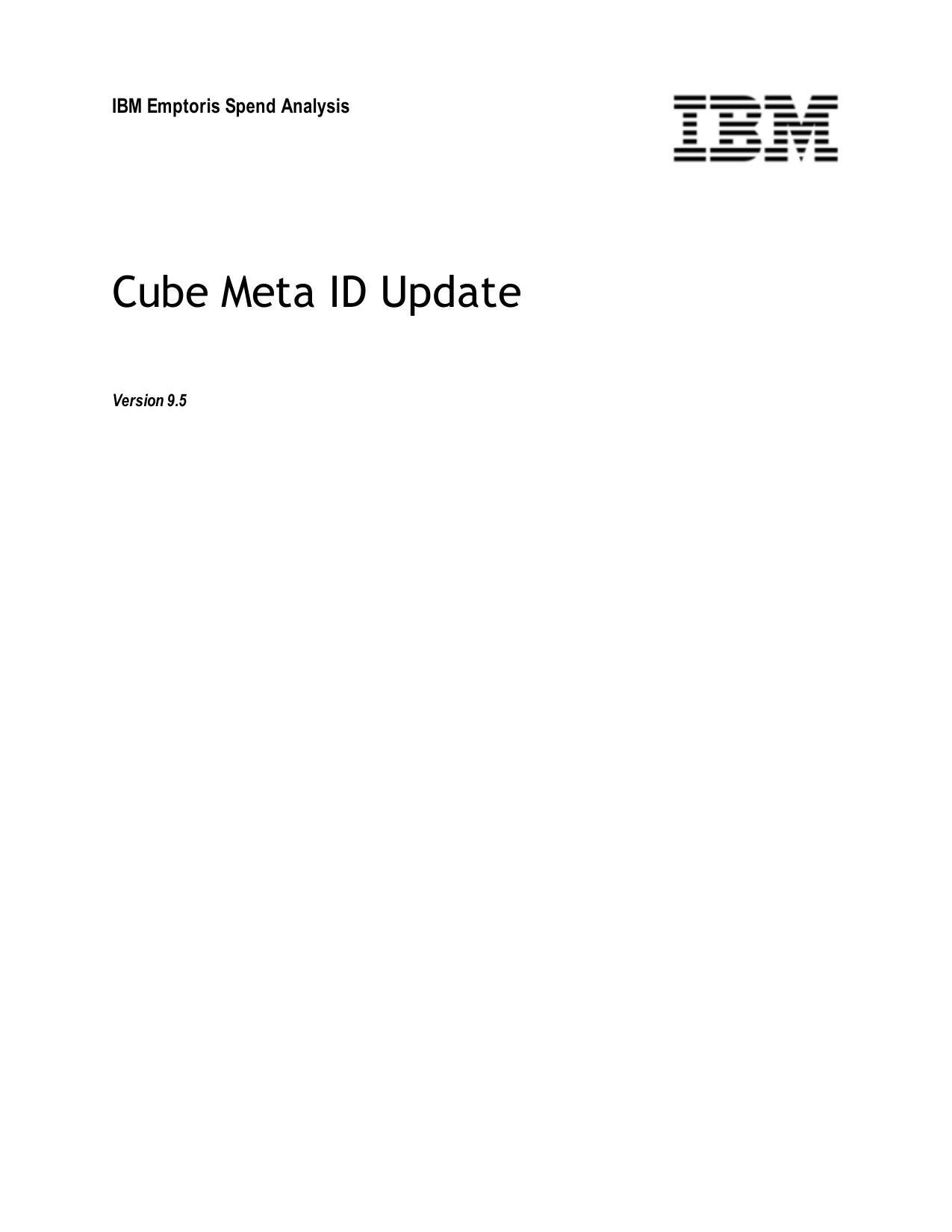 Spend Analyzer Cube Meta ID Update Quik Guide