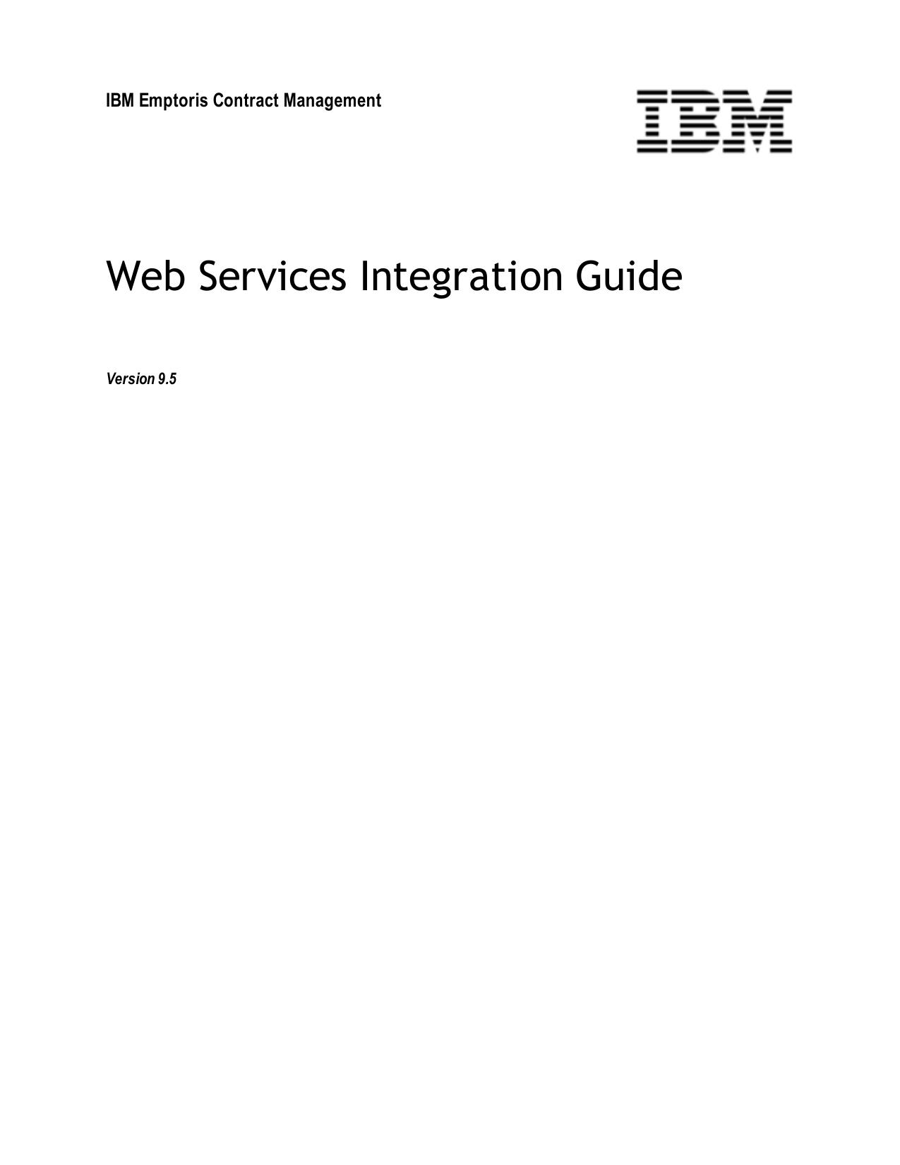 IBM Emptoris Contract Management 9.5 Web Services Integration Guide