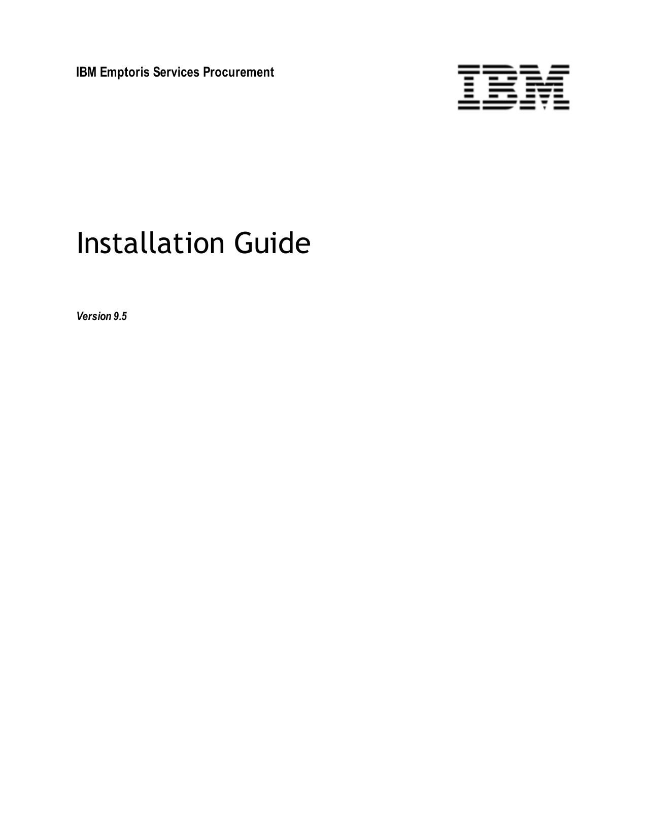 IBM Emptoris Services Procurement 9.5 Installation Guide