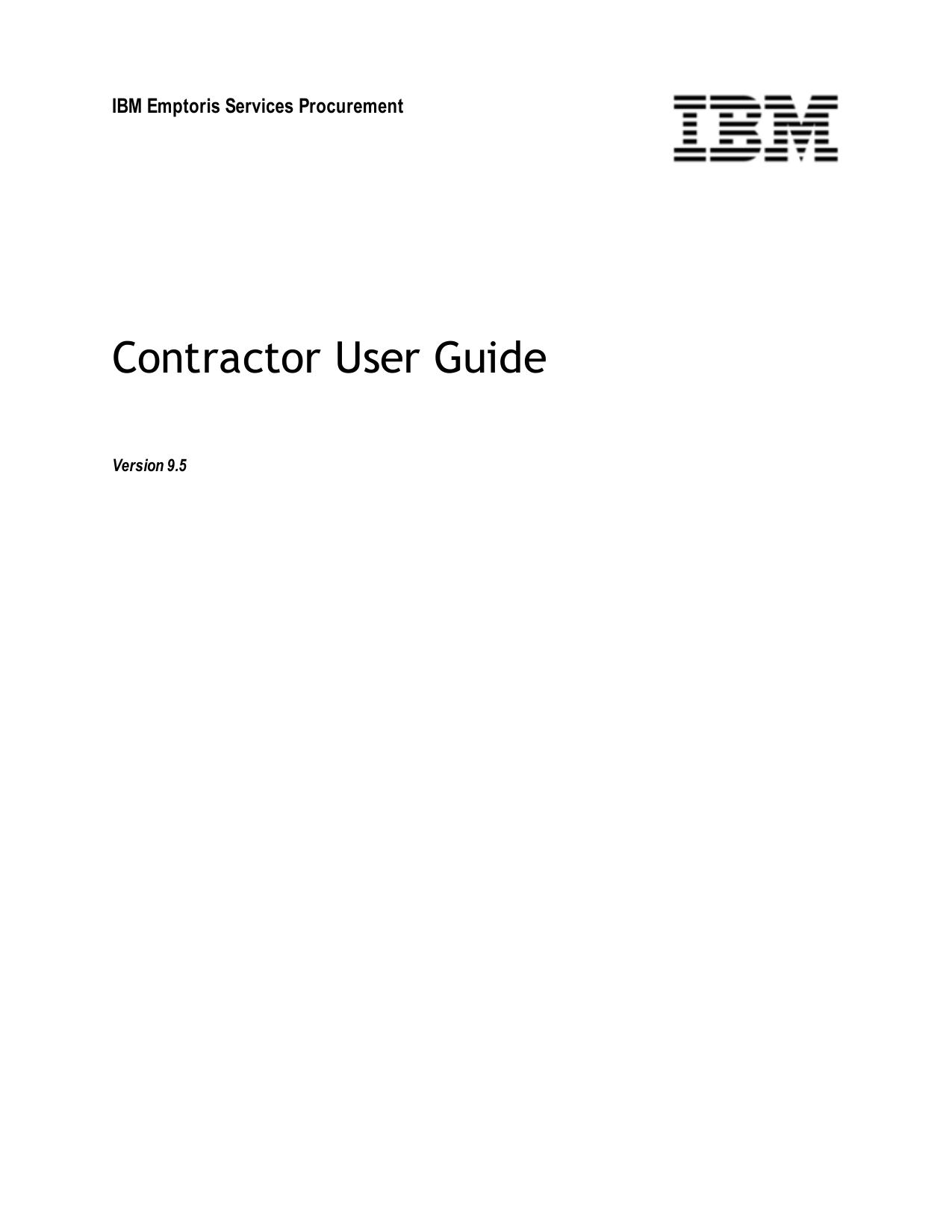 Emptoris Services Procurement 9.5 Contractor User Guide