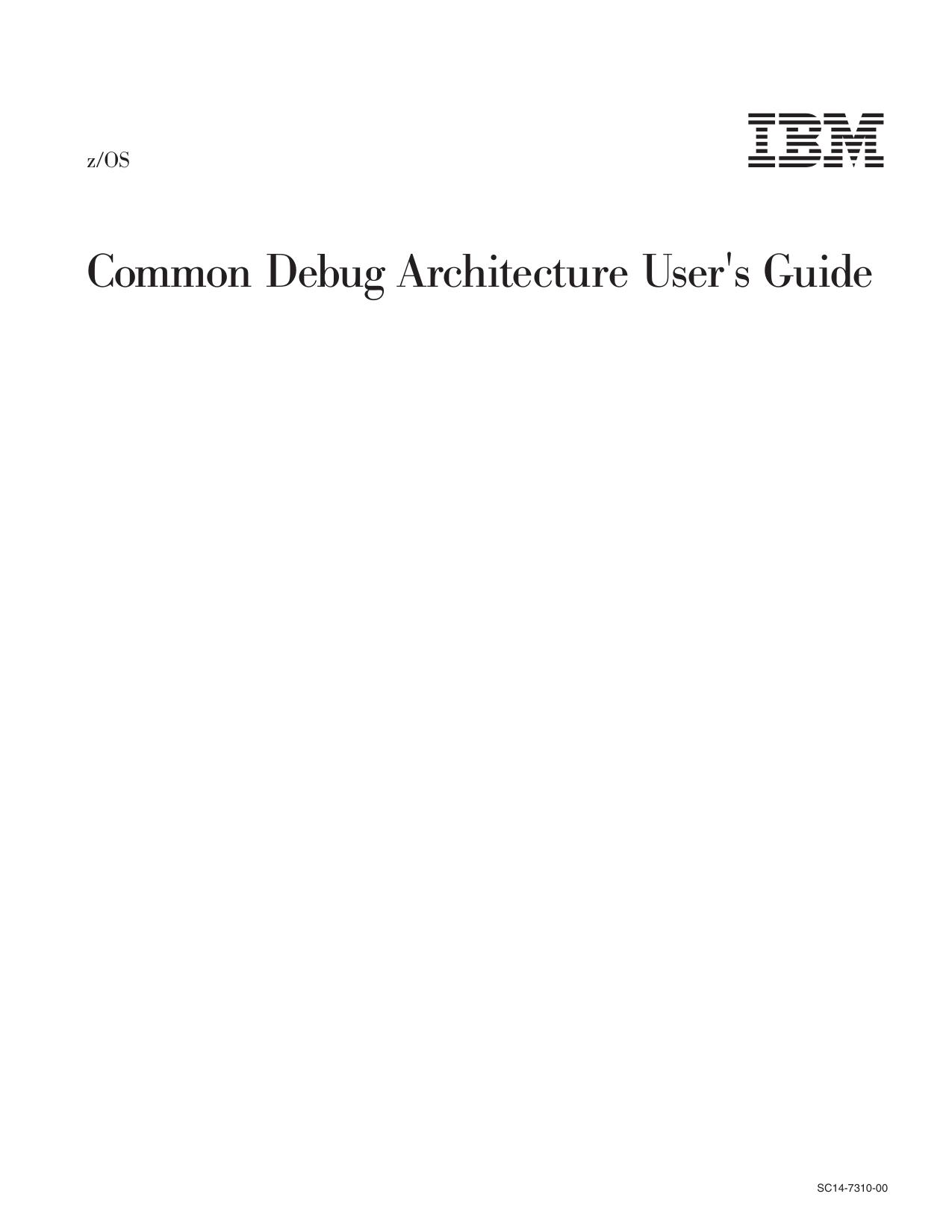 Common Debug Architecture User's Guide