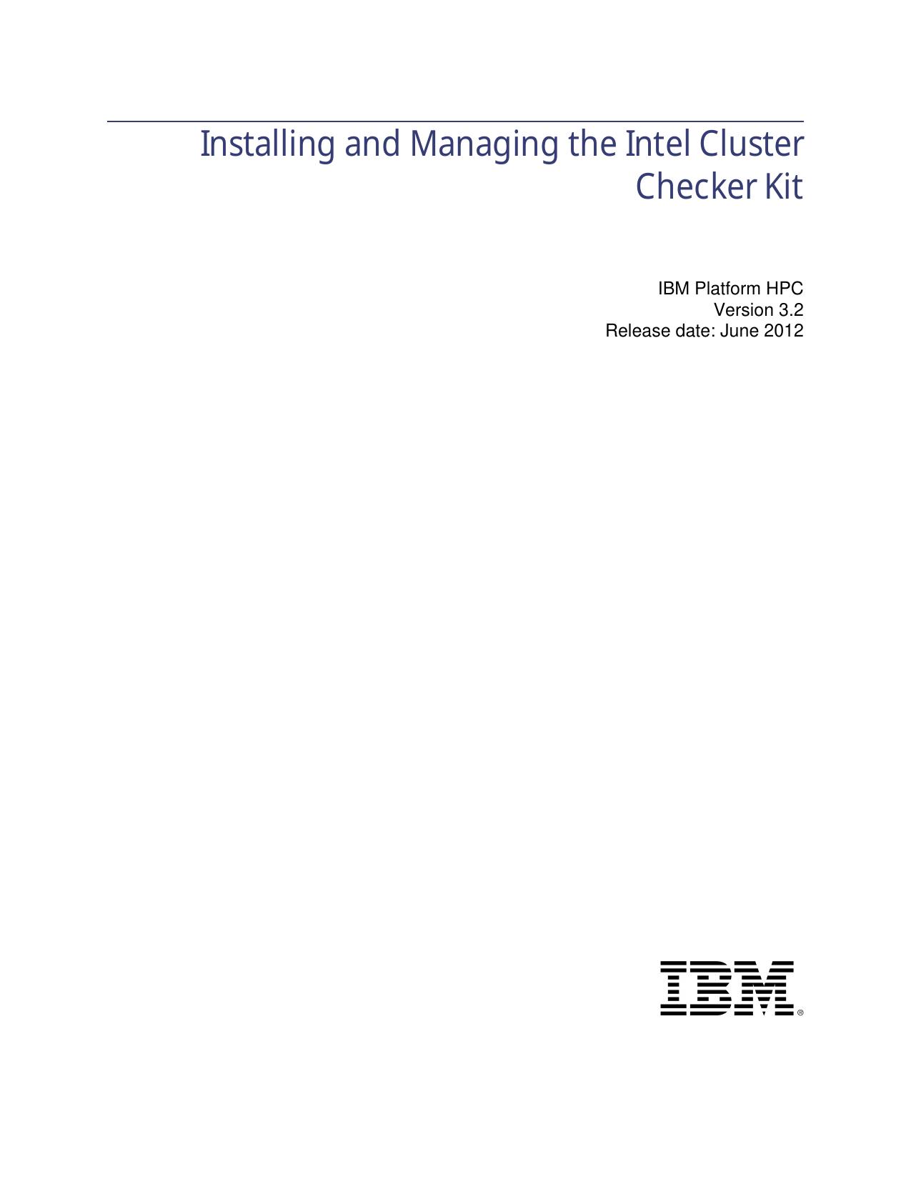 Installing and Managing the Intel Cluster Checker Kit