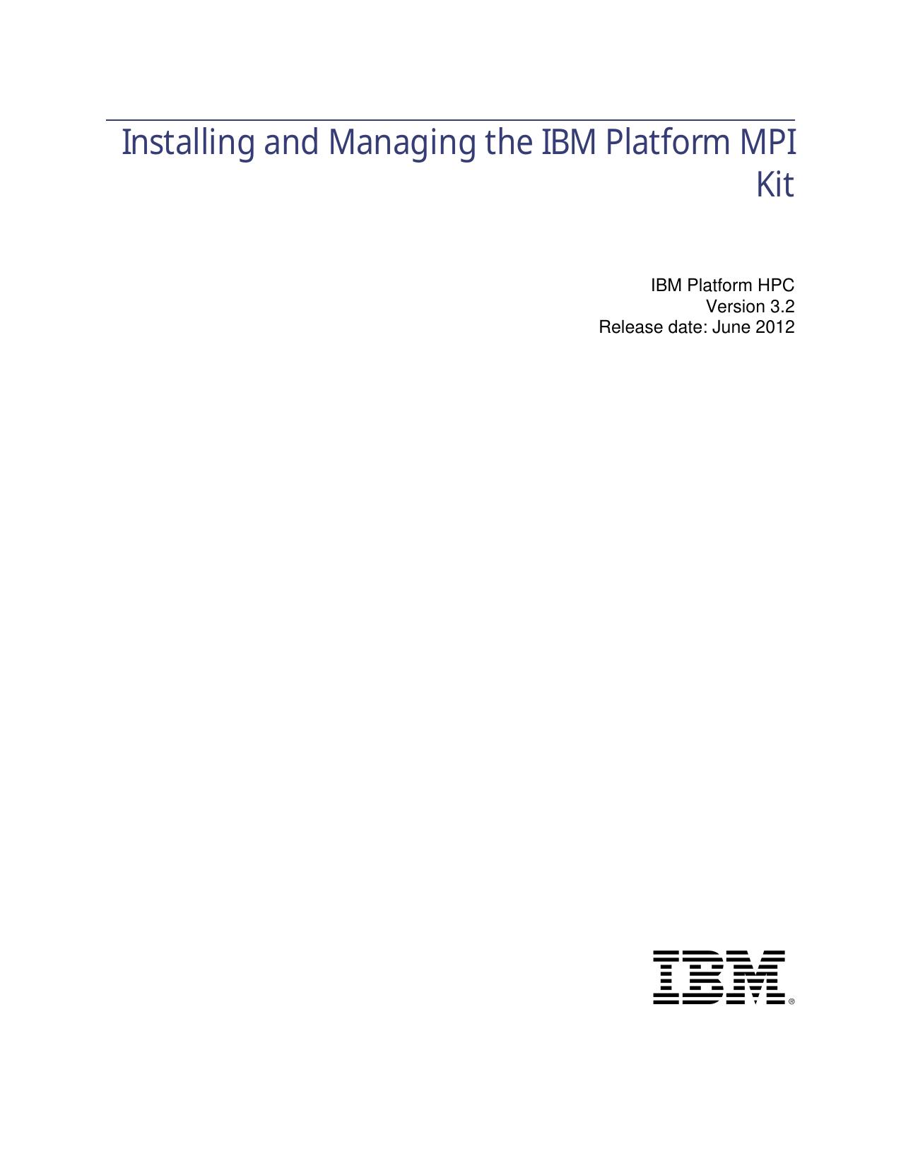 Installing and Managing the IBM Platform MPI Kit