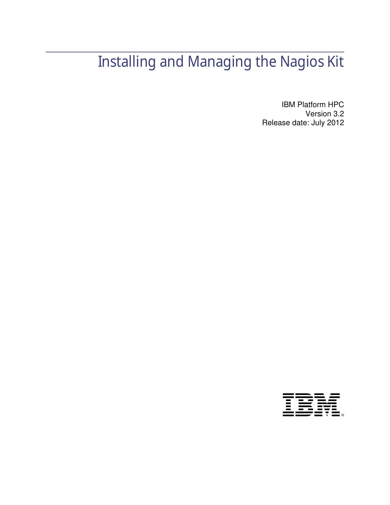 Installing and Managing the Nagios Kit