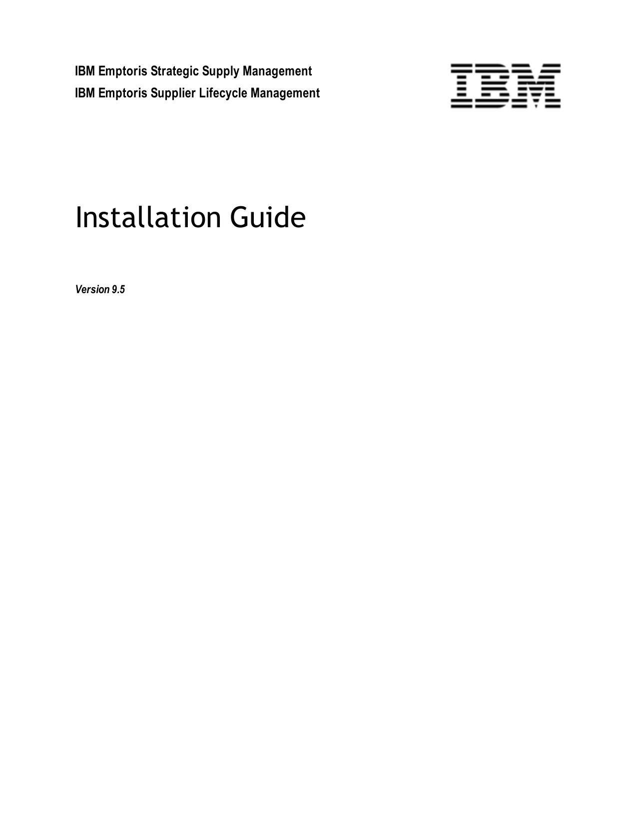 IBM Emptoris Suite 9.5 Installation Guide