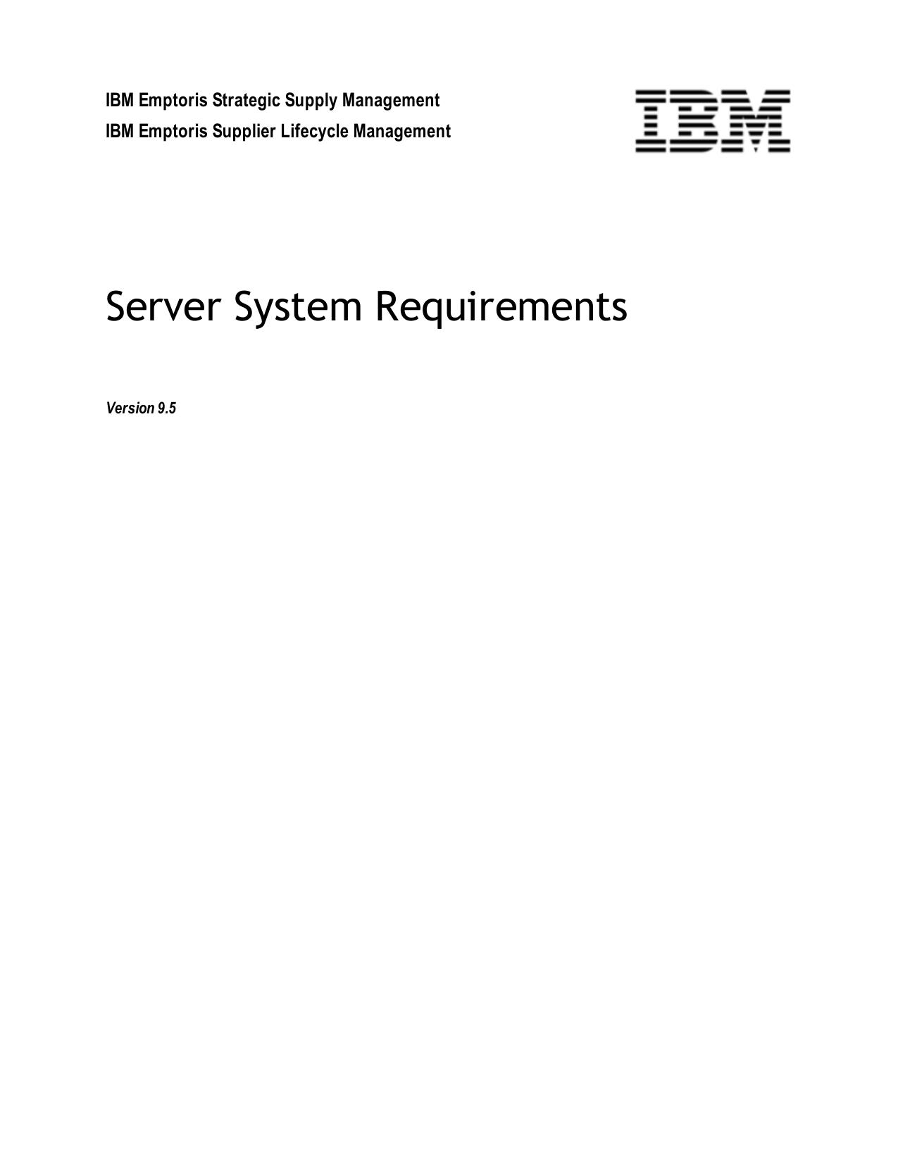IBM Emptoris Suite 9.5 Server System Requirements