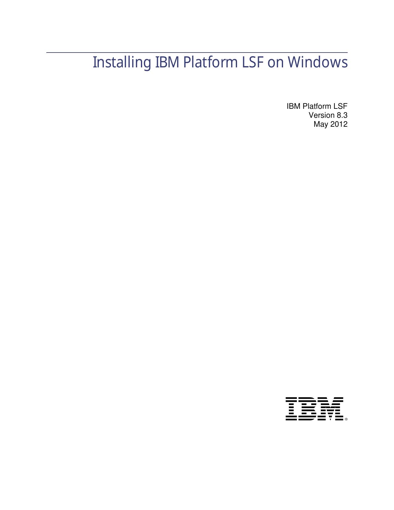 Installing IBM Platform LSF on Windows