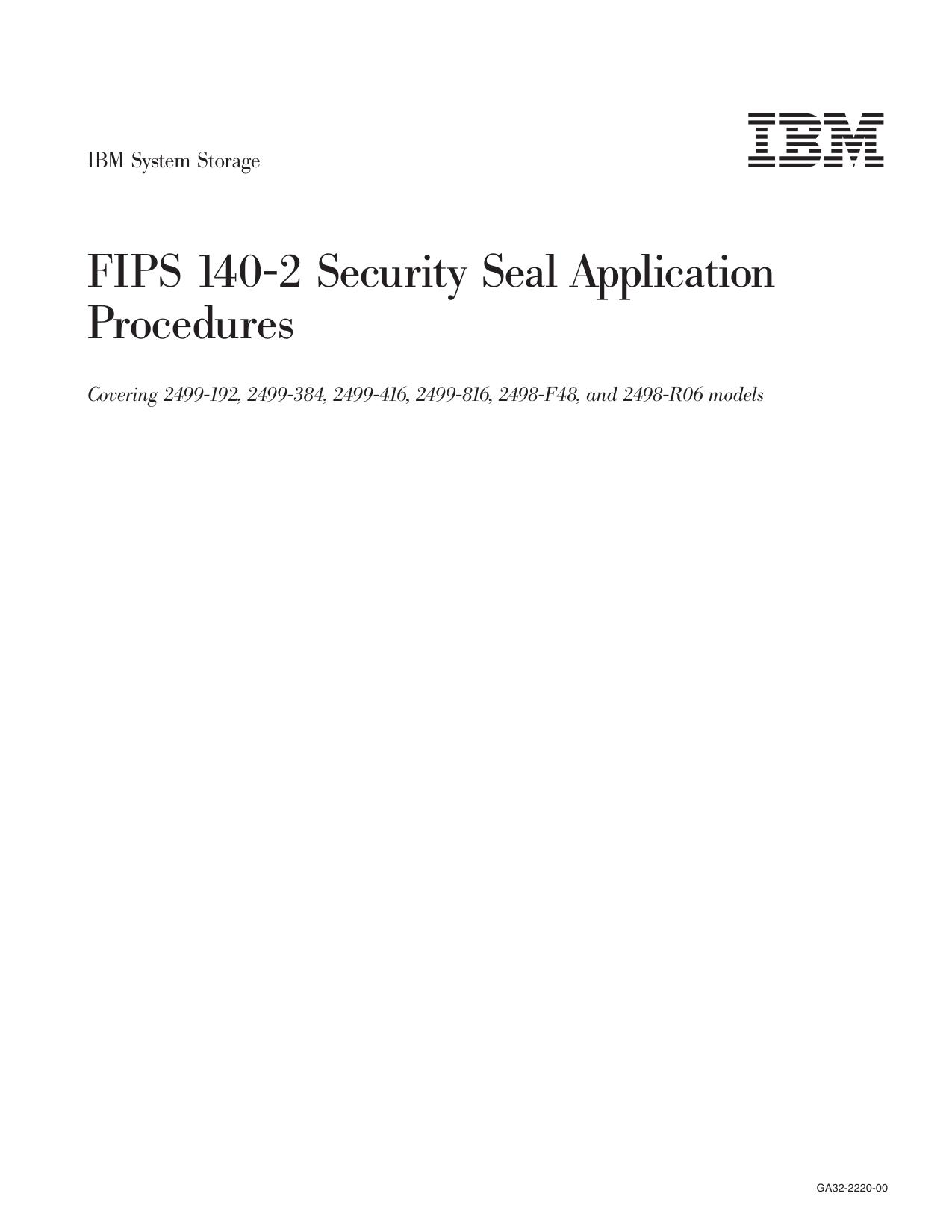 FIPS 140-2 Security Seal Procedures