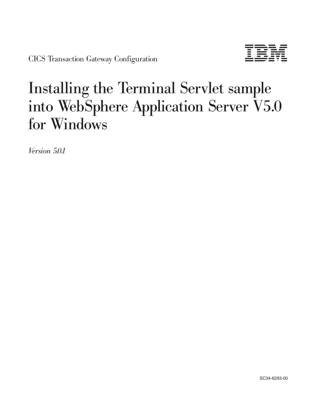 Installing the Terminal Servlet sample into WebSphere Application Server V5.0