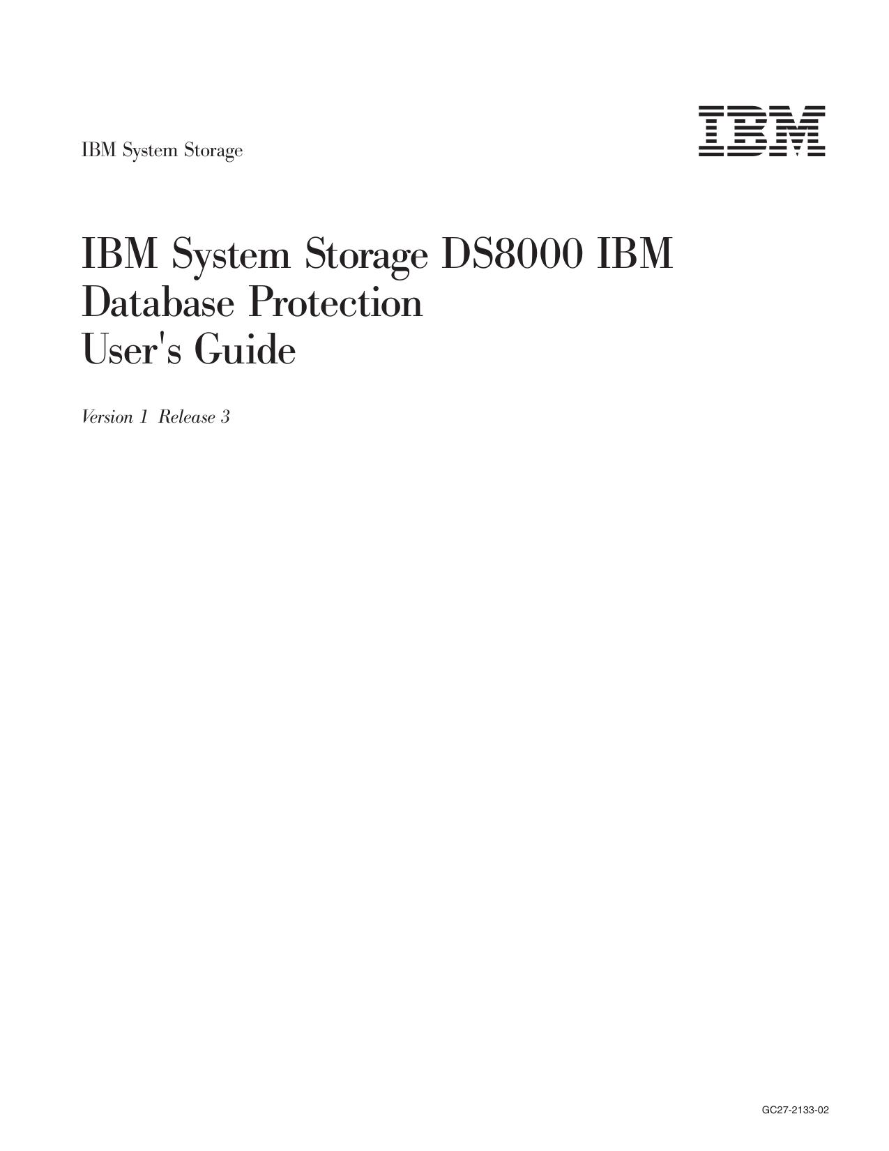 IBM DS8000 Database Protection User's Guide