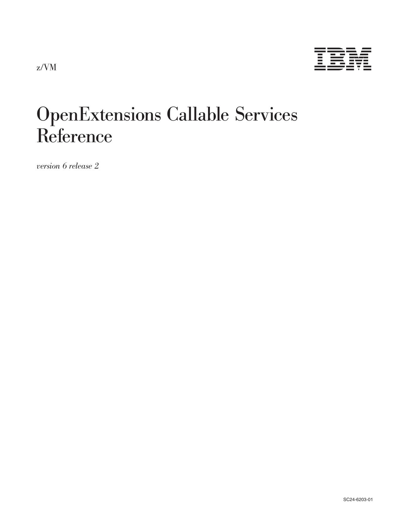 z/VM: OpenExtensions Callable Services Reference